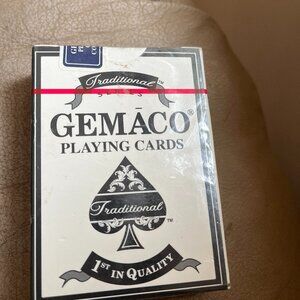 Vintage GEMACO Traditional No Peek Faces Casino Playing Cards Sealed Pack  Blue